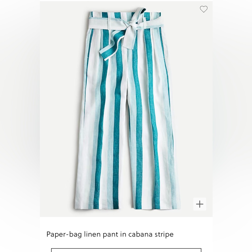J. Crew Paper Bag Linen Pant